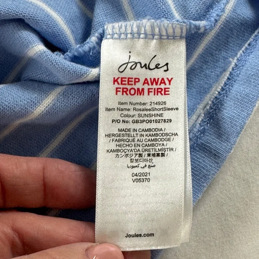 Joules Girl's Size 2T Blue Striped Sun Patch Rosalee T-Shirt Dress‎
